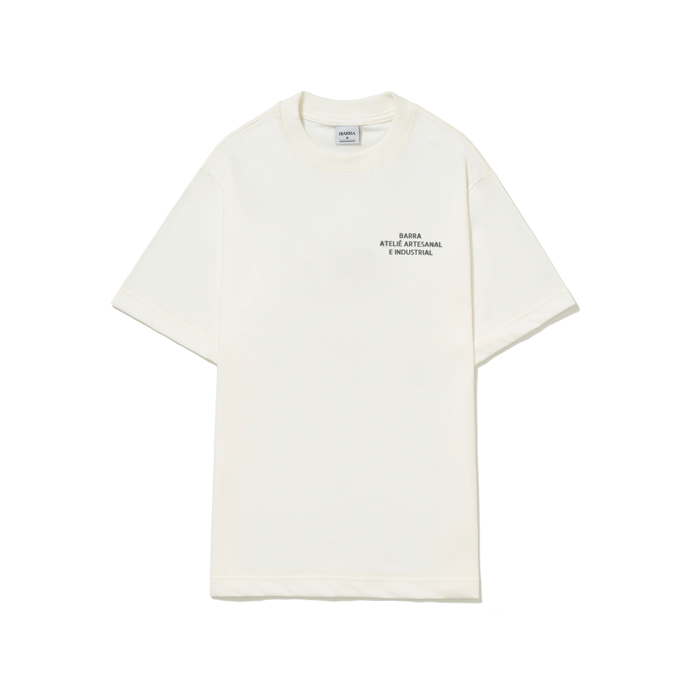 CAMISETA BARRA CREW ATELIE ESTENCIL OFF WHITE