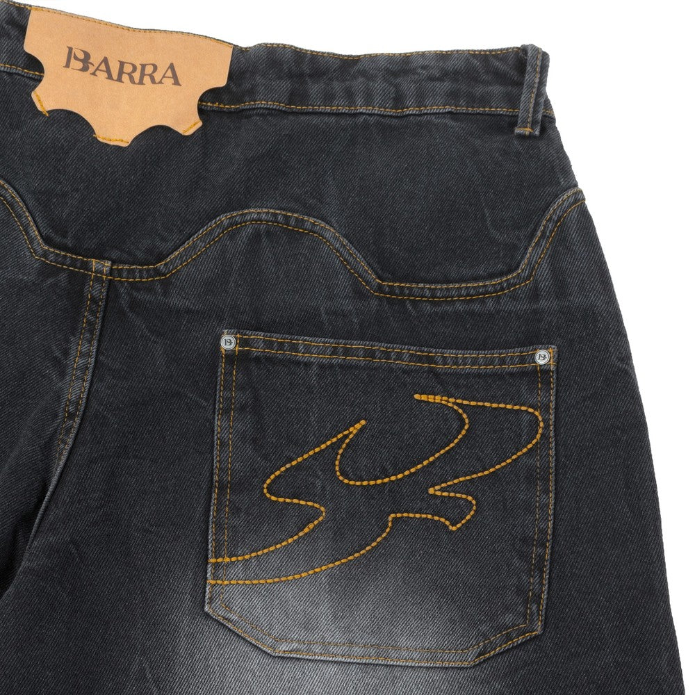 CALÇA BARRA CREW JEANS MARMORIZADA PRETA