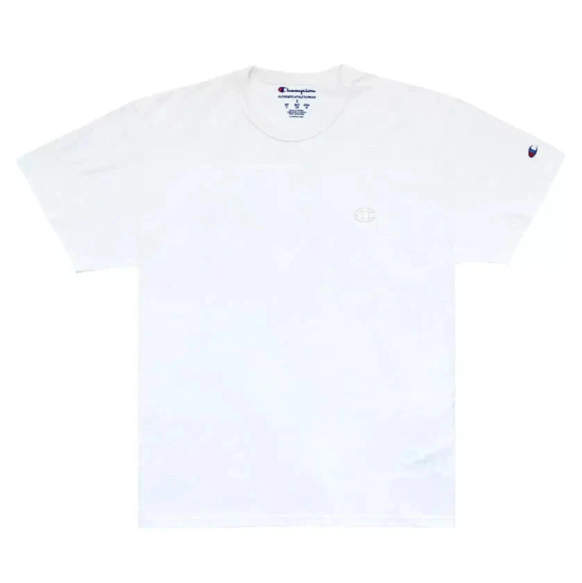 CAMISETA CHAMPION ATH BASIC C EMBROIDERY LOGO TST OFF WHITE