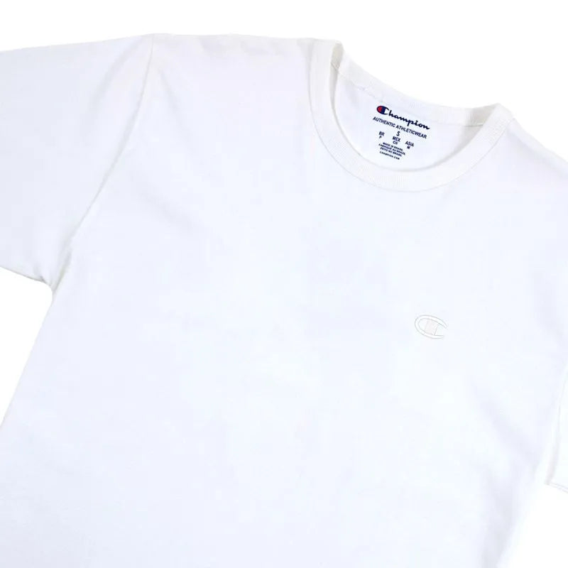 CAMISETA CHAMPION ATH BASIC C EMBROIDERY LOGO TST OFF WHITE