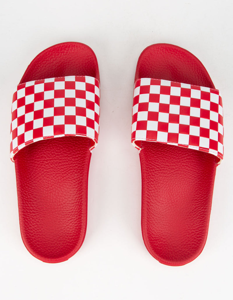 CHINELO VANS SLIDE ON CHECKERBOARD RED