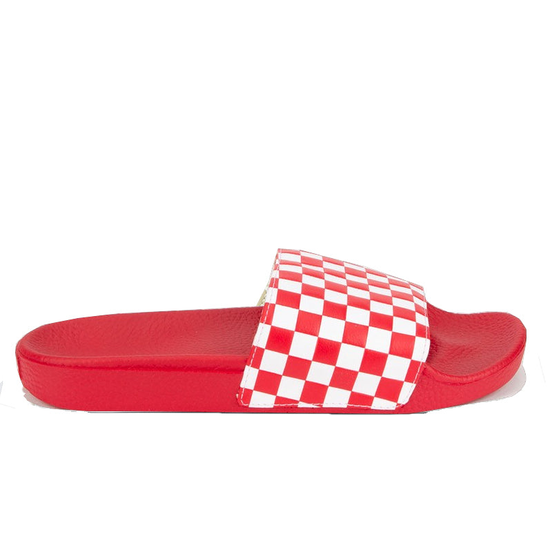CHINELO VANS SLIDE ON CHECKERBOARD RED
