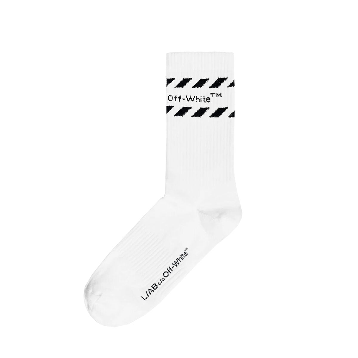 PACK MEIA OFF-WHITE L/AB DIAGS STRIPES MID CALF WHITE