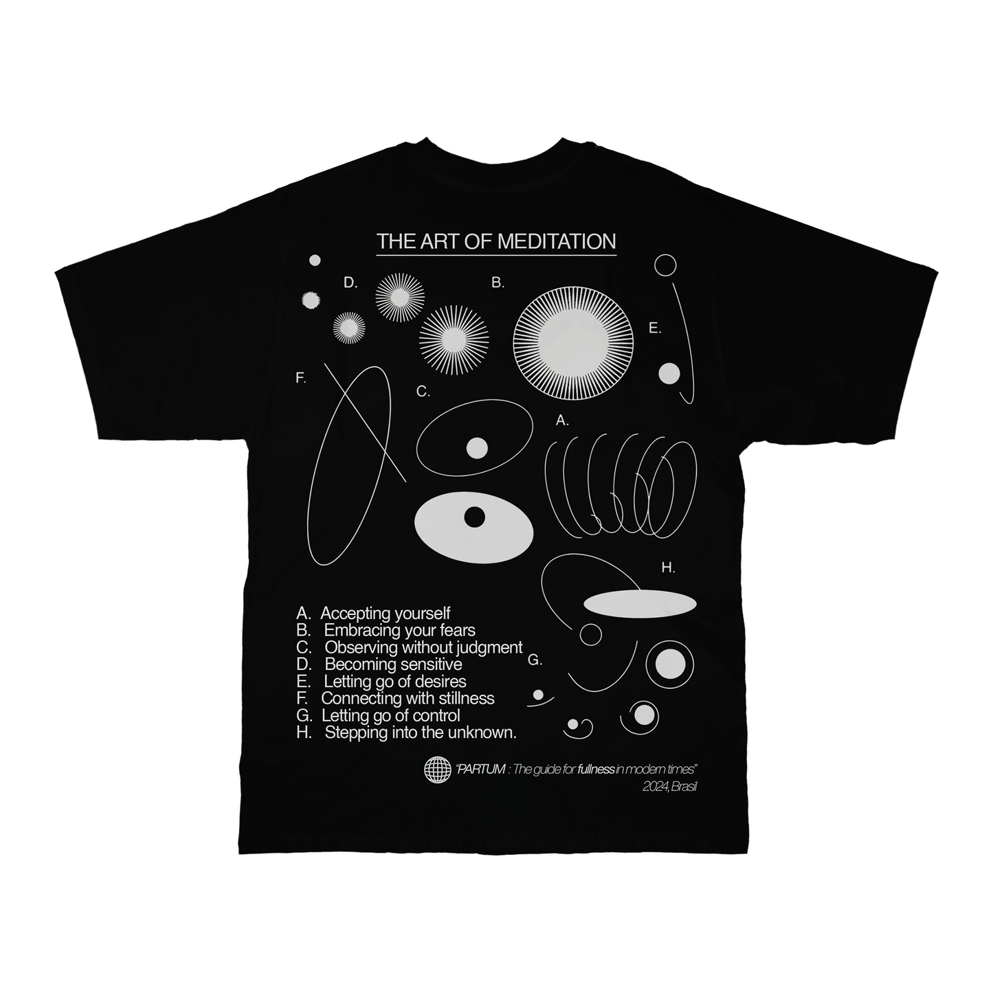 CAMISETA PARTUM THE ART OF MEDITATION PRETO