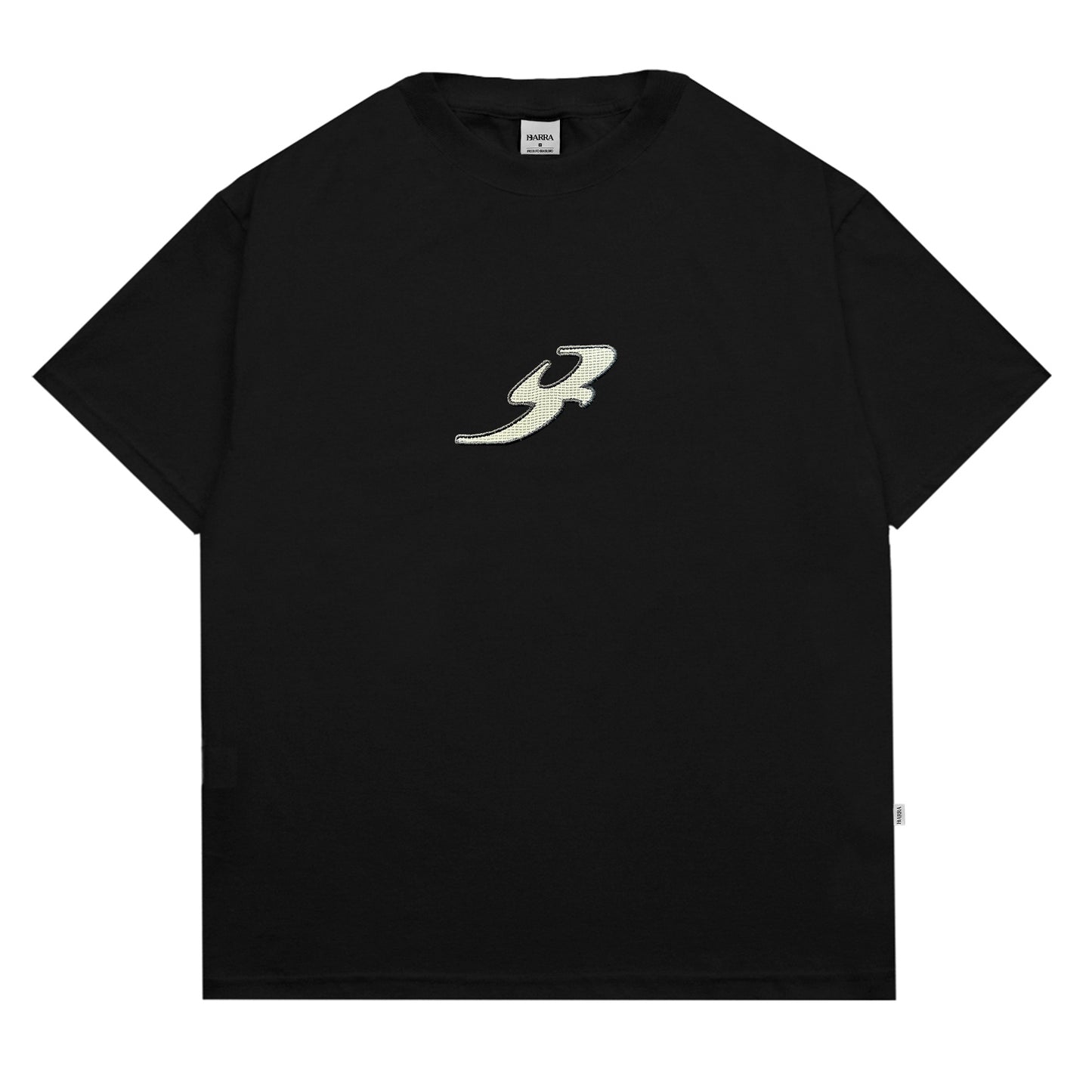 CAMISETA BARRA CREW B GARÇA TEXTURA PRETA