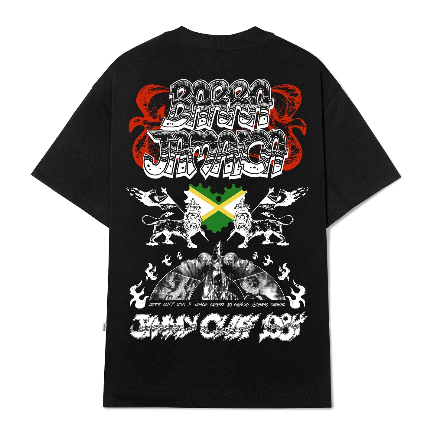 CAMISETA BARRA CREW X JAMAICA PRETA