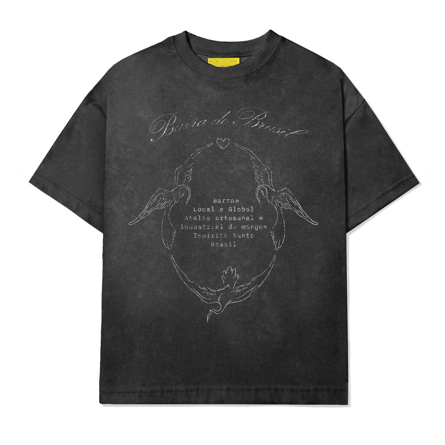 CAMISETA BARRA CREW ARCO MARMORIZADA GRAFITE