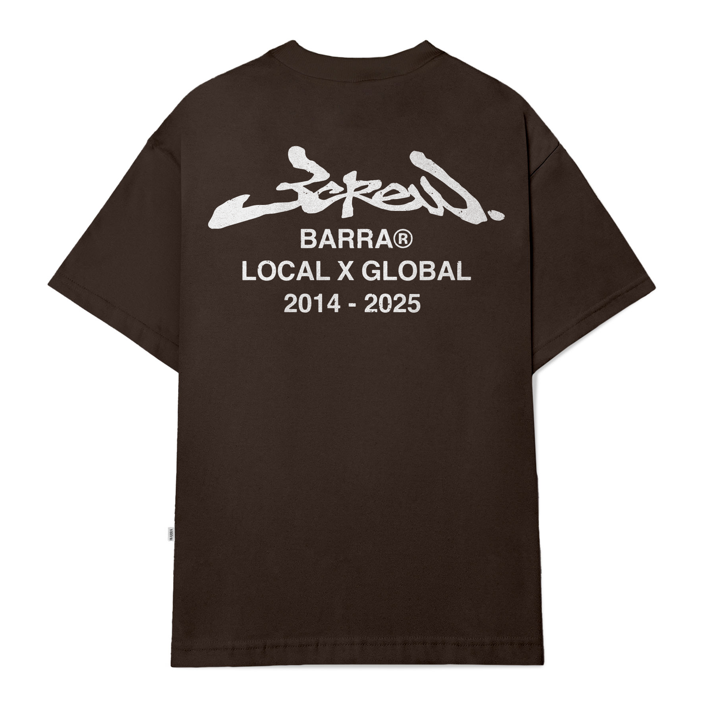 CAMISETA BARRA CREW LOCAL GLOBAL MARRON
