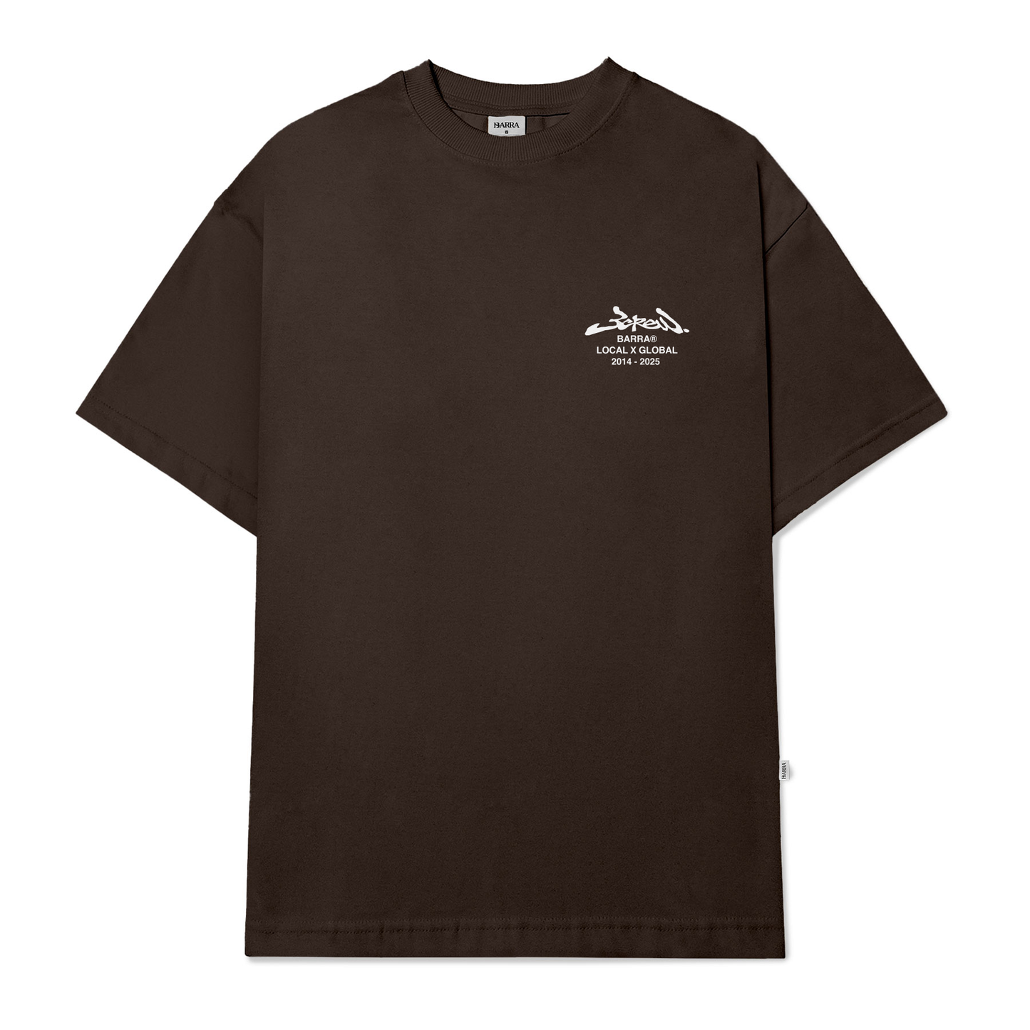 CAMISETA BARRA CREW LOCAL GLOBAL MARRON