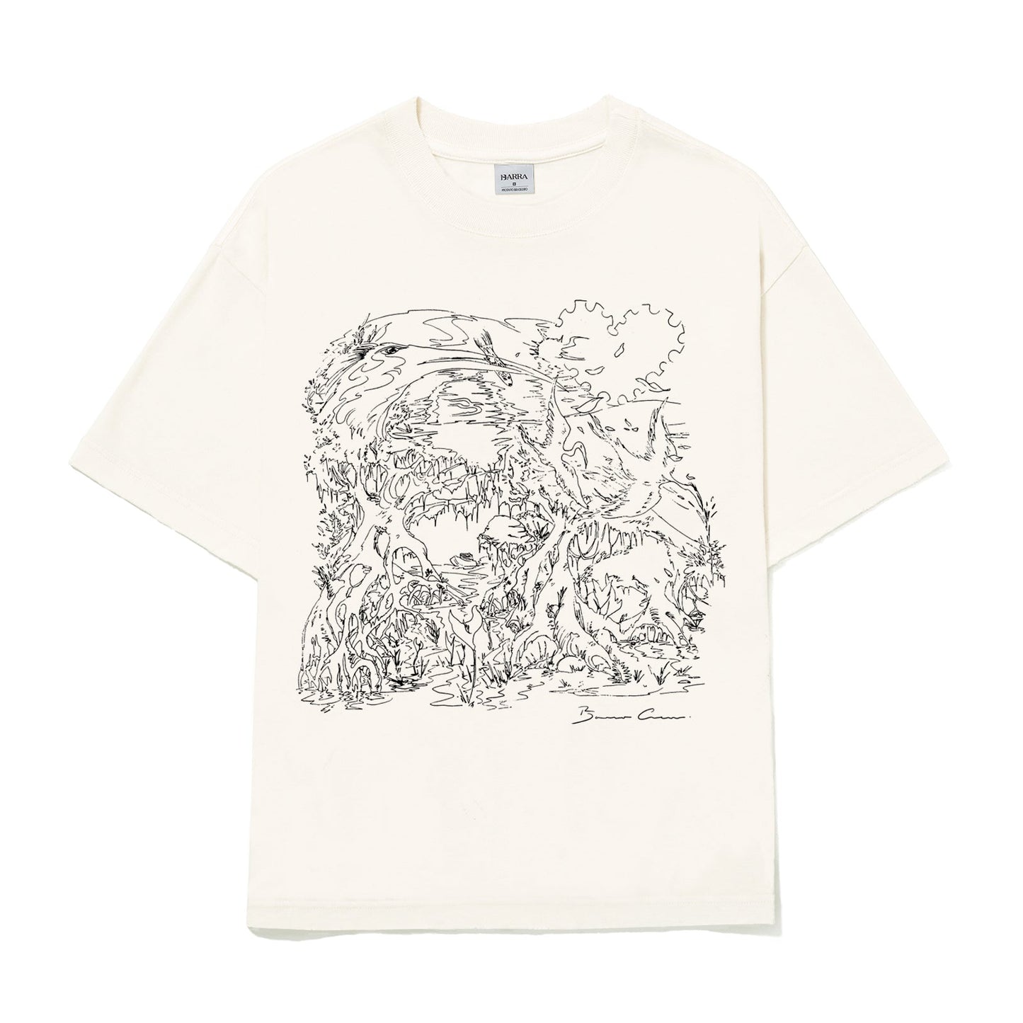 CAMISETA BARRA CREW MANGUEZAL 2.0 OFF WHITE