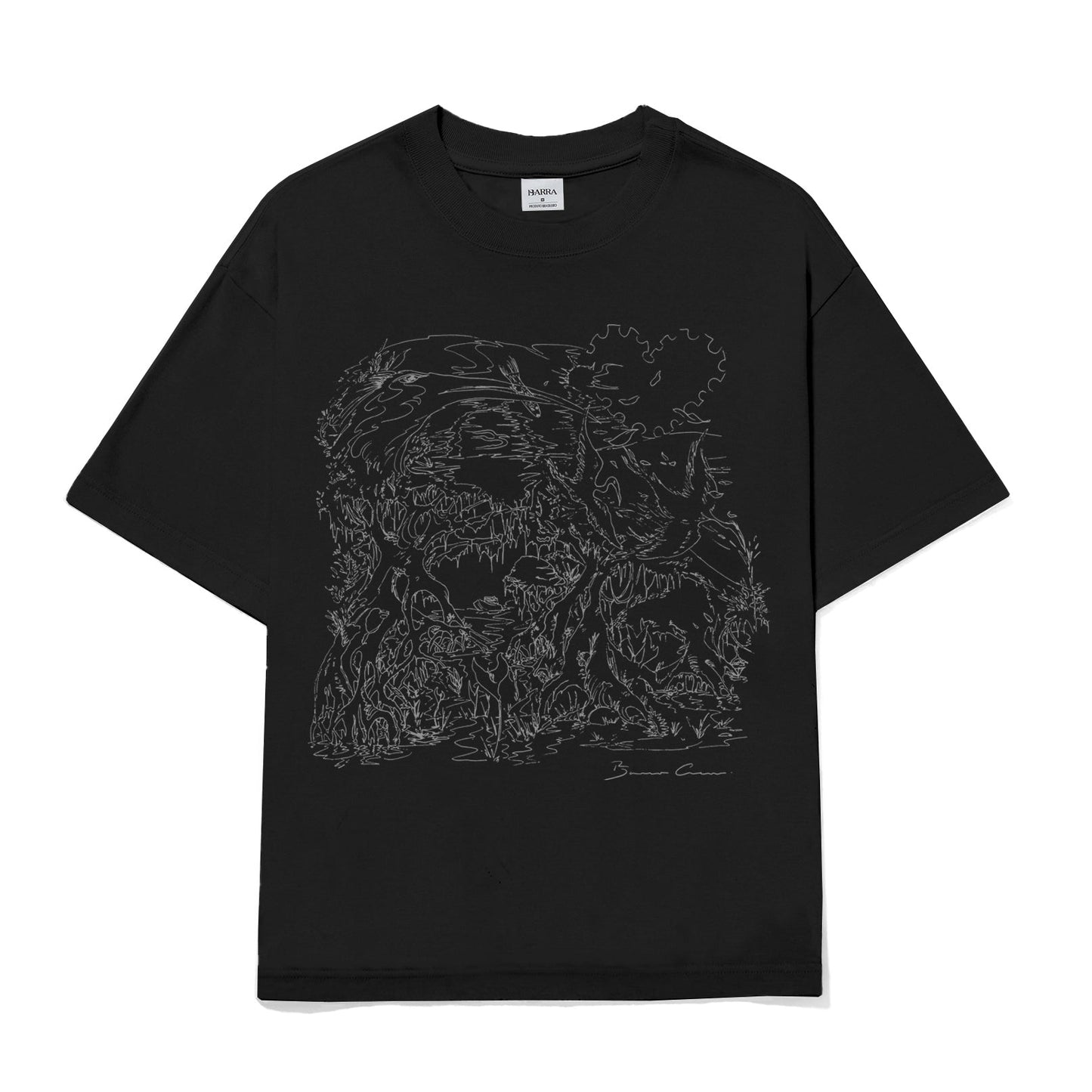 CAMISETA BARRA CREW MANGUEZAL 2.0 PRETA