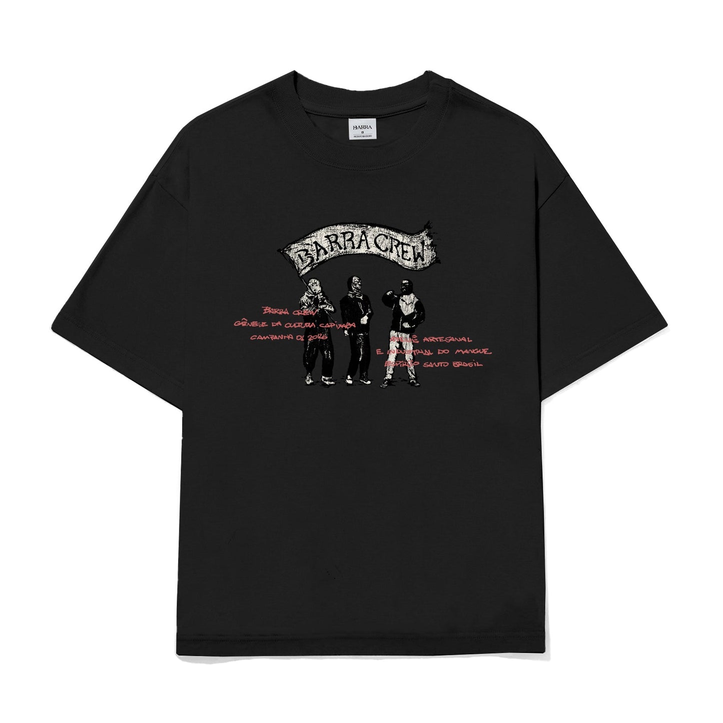 CAMISETA BARRA CREW MASCARADOS PRETA