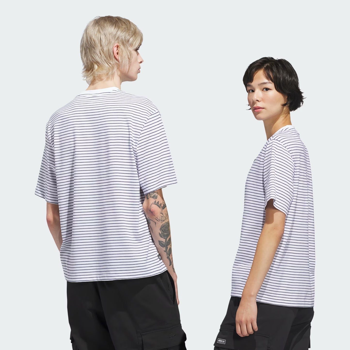 CAMISETA ADIDAS YARN DYE WHITE/DARK BLUE