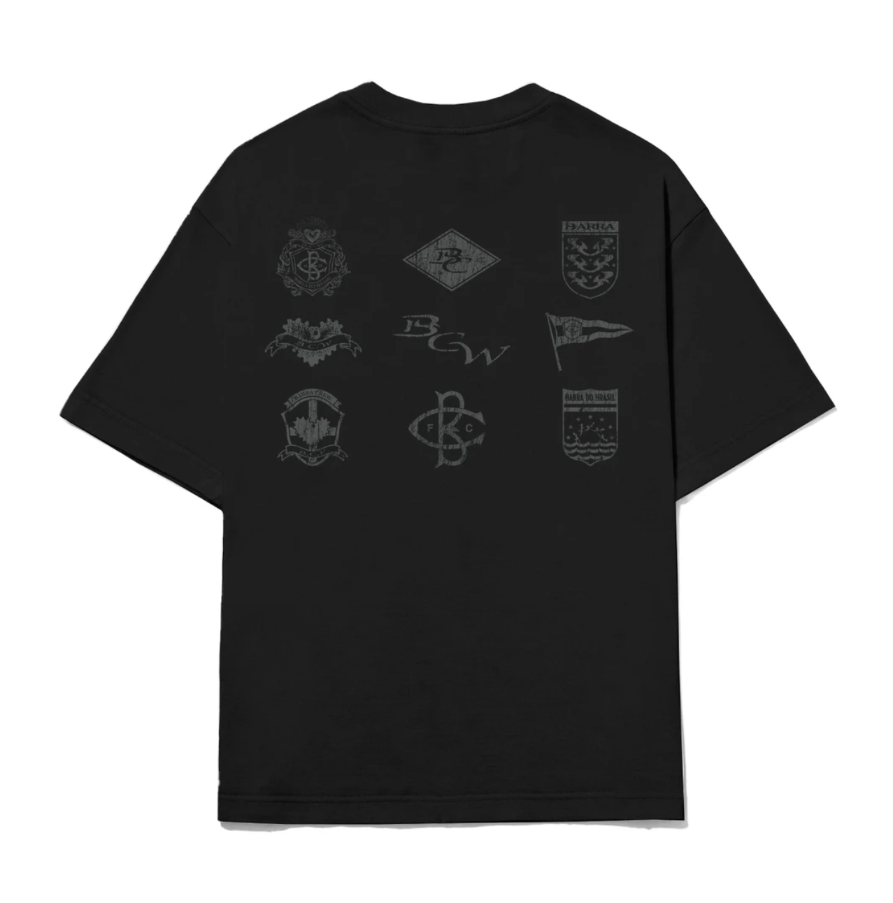 CAMISETA BARRA CREW BANDEIRAS PRETA