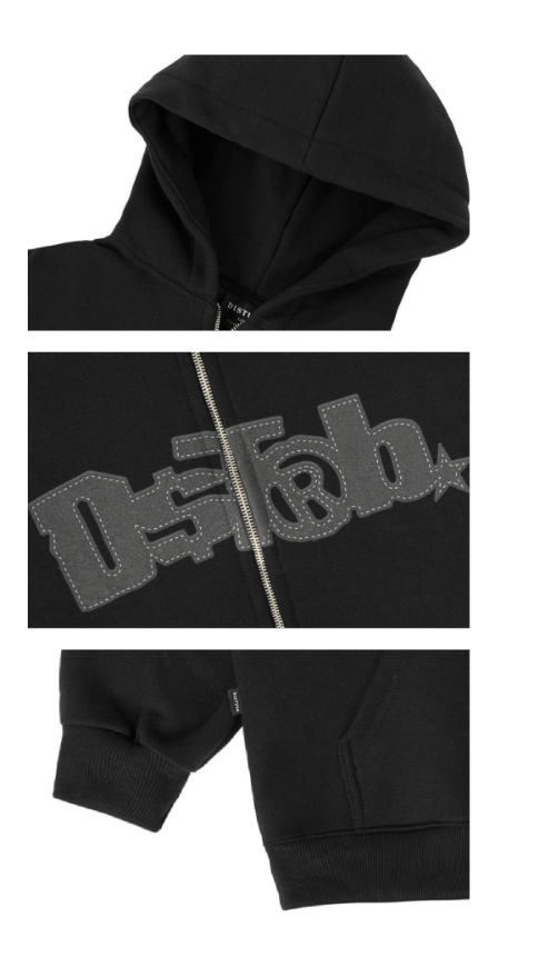 MOLETOM DISTURB ZIP BLACK
