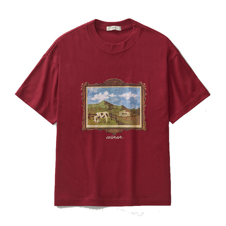CAMISETA CARNAN RANCH PAINTING BOXY BURGUNDY