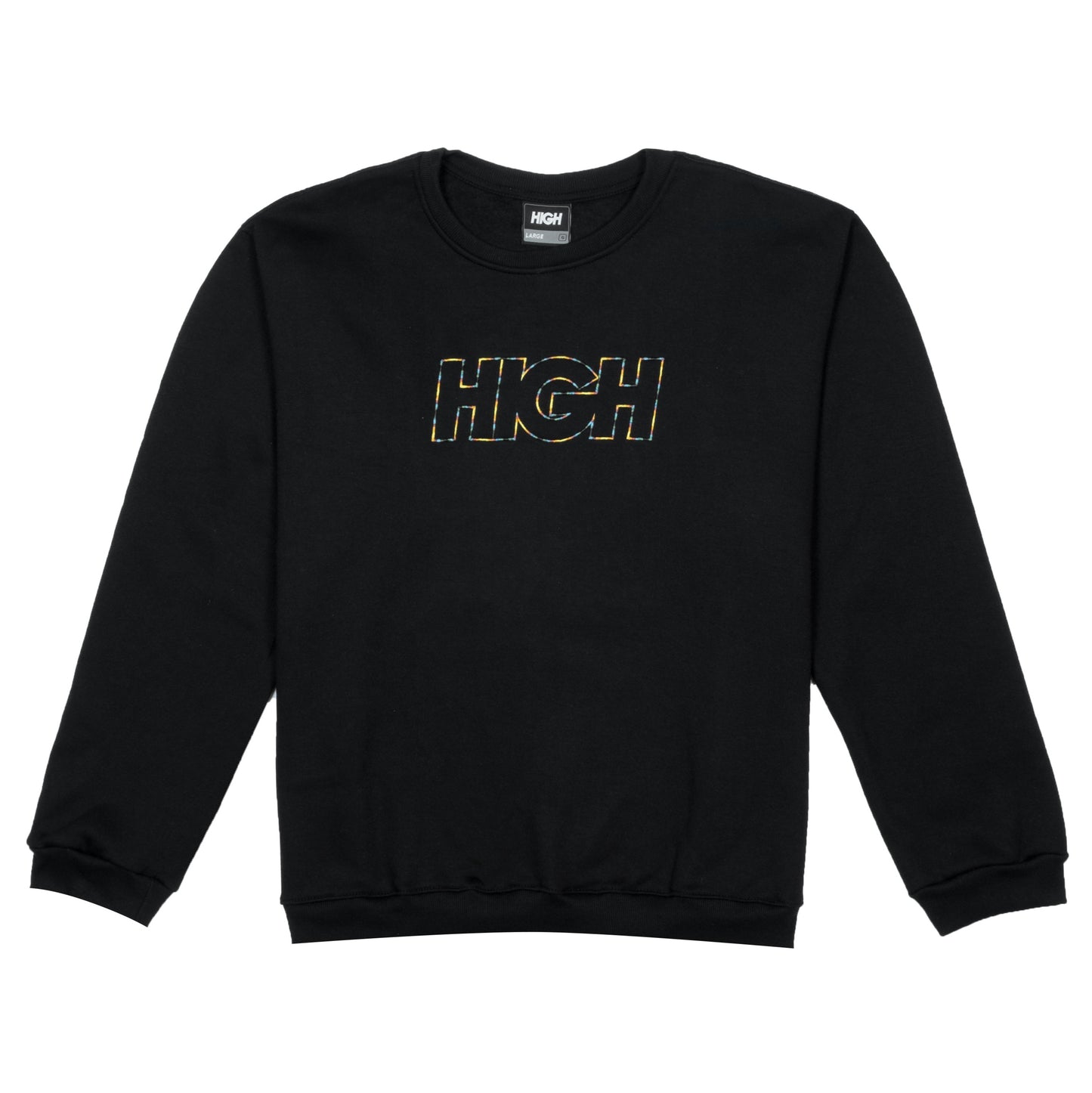 CREWNECK HIGH LOGO COLORED BLACK