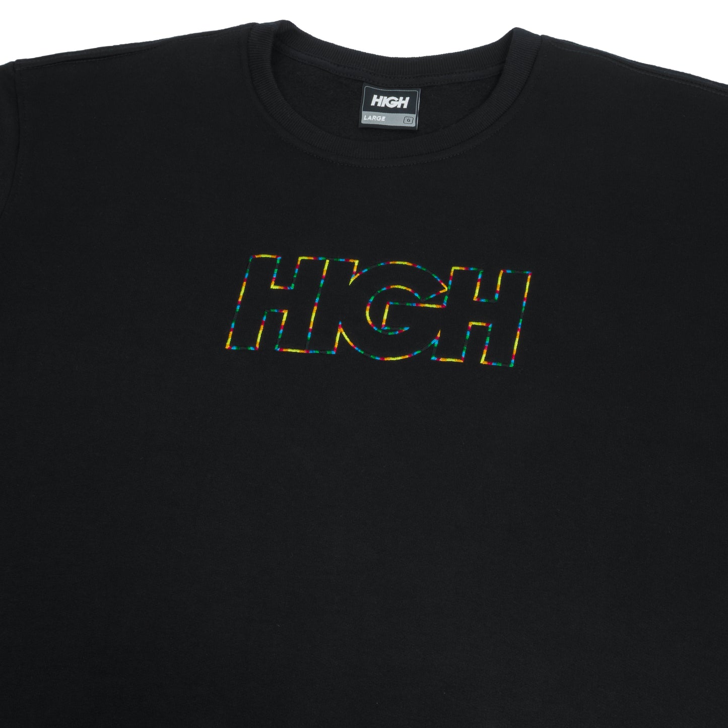 CREWNECK HIGH LOGO COLORED BLACK