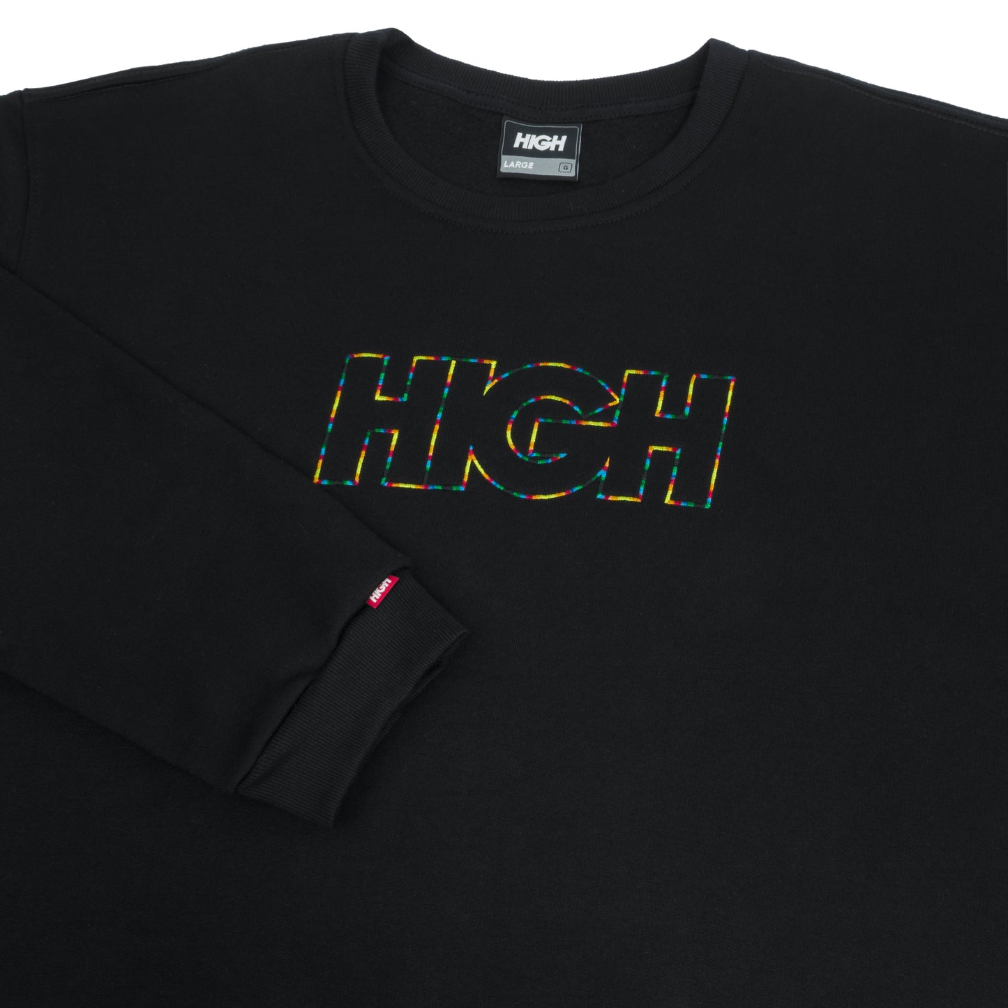 CREWNECK HIGH LOGO COLORED BLACK