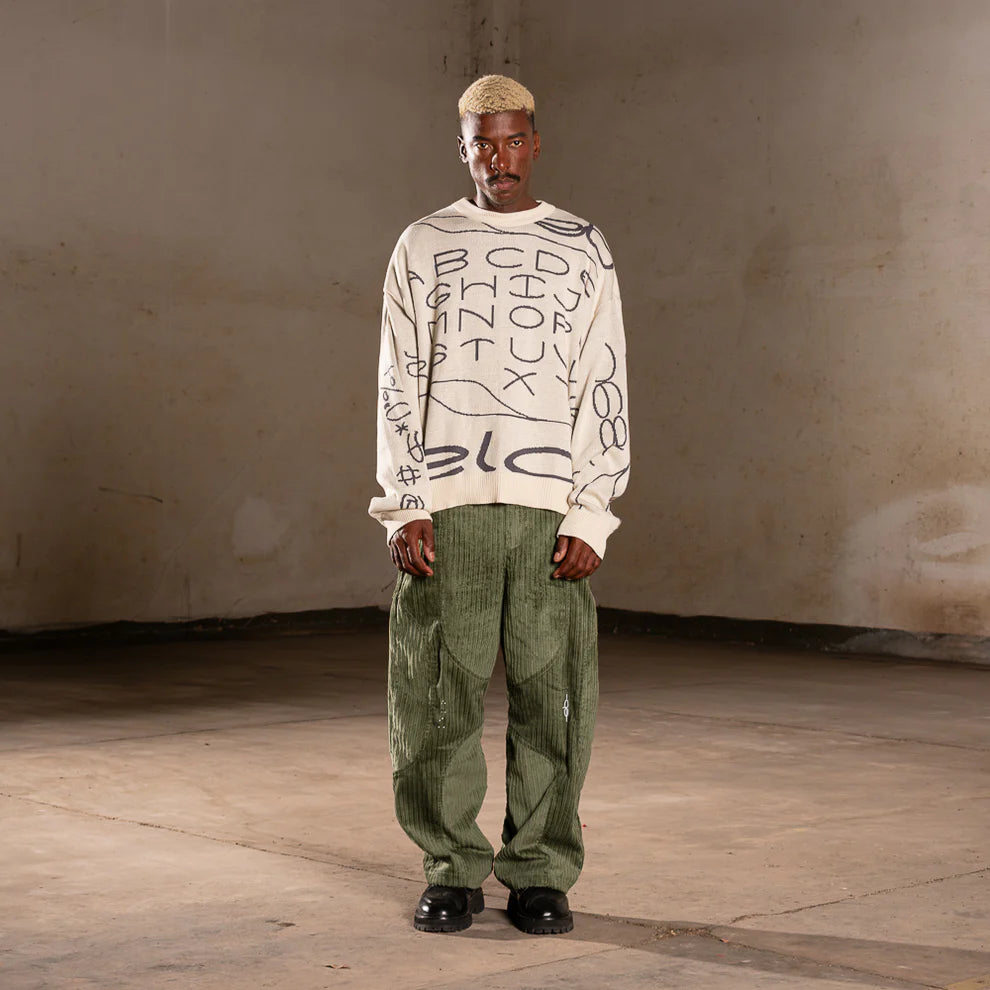 SWEATER ELO EM COMUM TRICOT FAMILY FONT BEGE