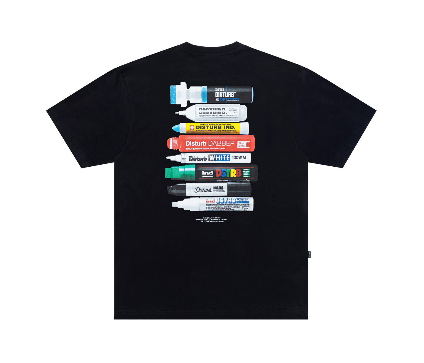CAMISETA DISTURB ESSENTIAL MARKERS BLACK