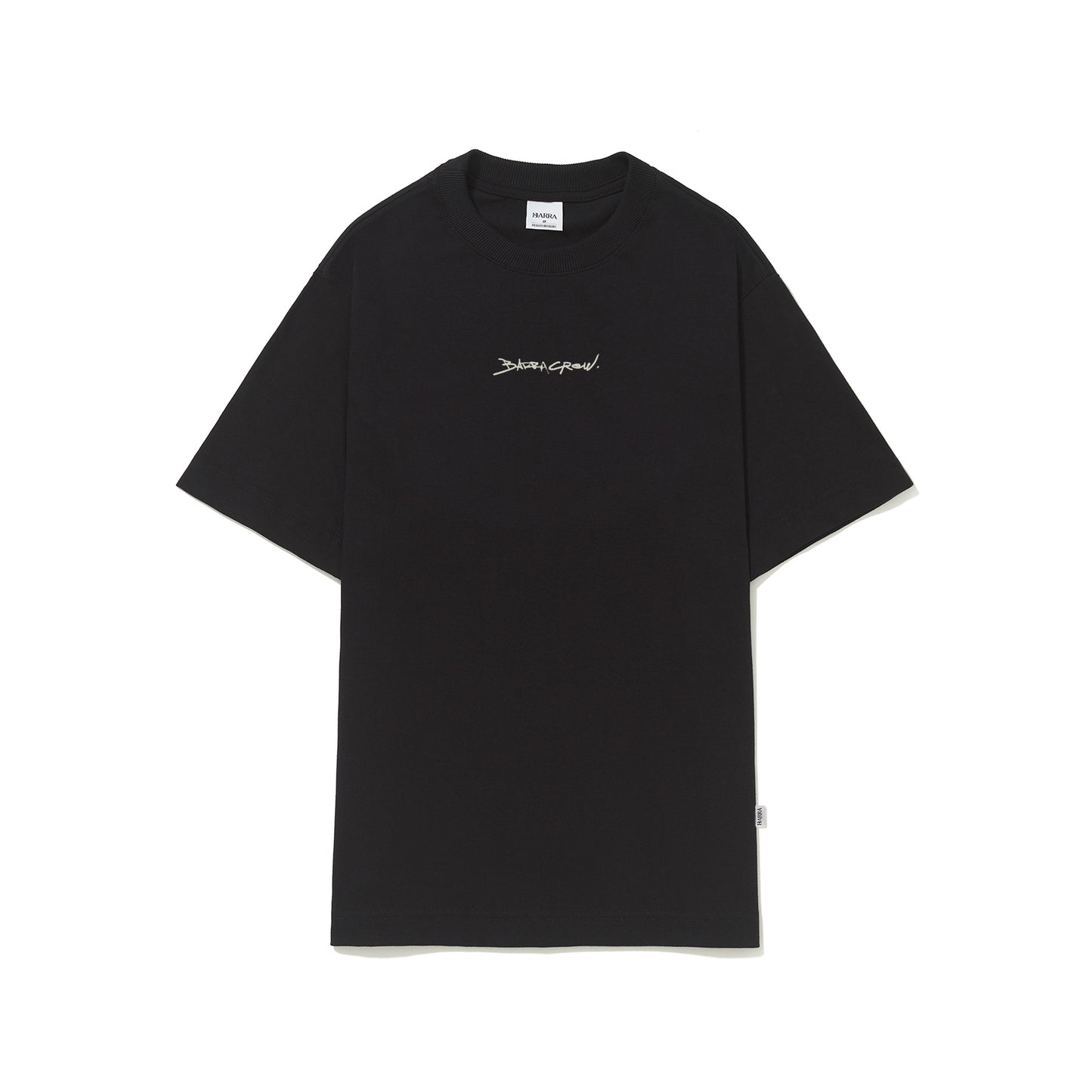 CAMISETA BARRA CREW ASSINATURA LOGO HANDMADE PRETA