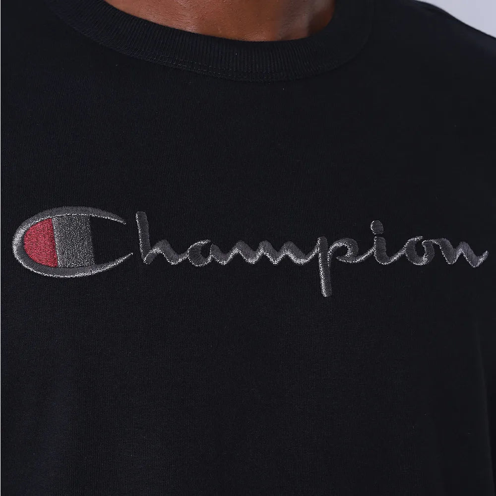 CAMISETA CHAMPION HERITAGE SCRIPT 30 MET BLACK/GRAFITE