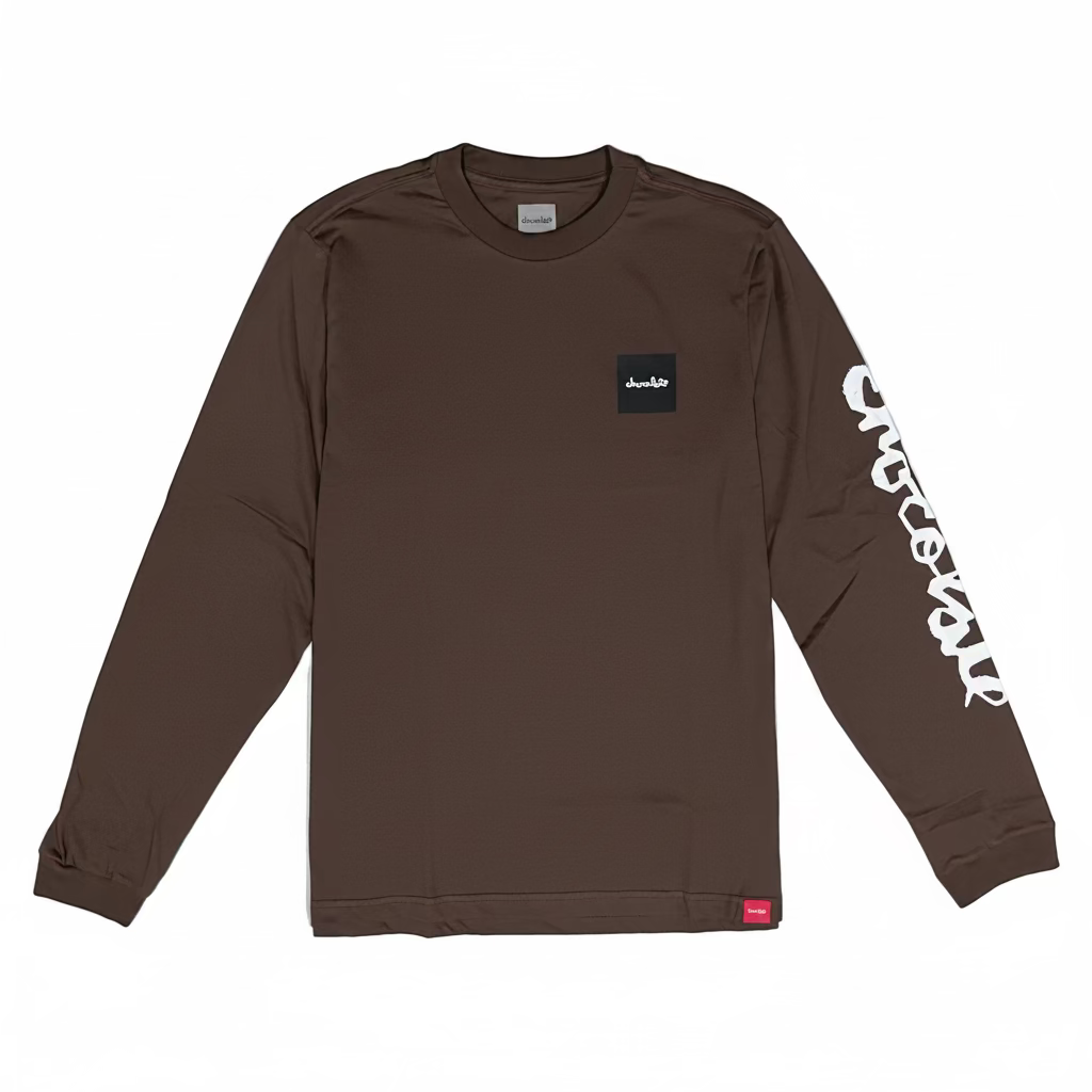 CAMISETA CHOCOLATE LS STENCIL SQUARE MARROM