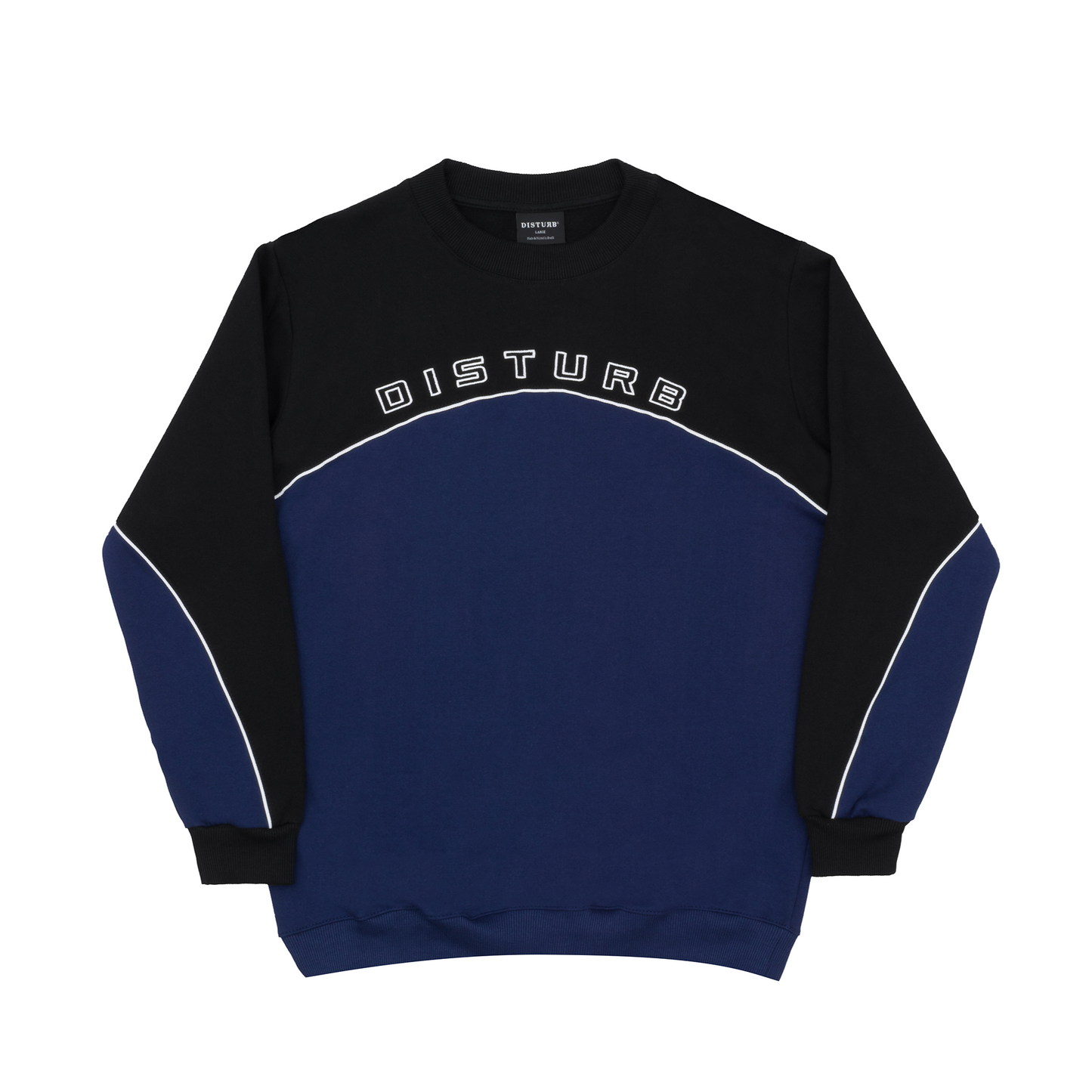 CREWNECK DISTURB OUTLINE ARCH BLACK/BLUE
