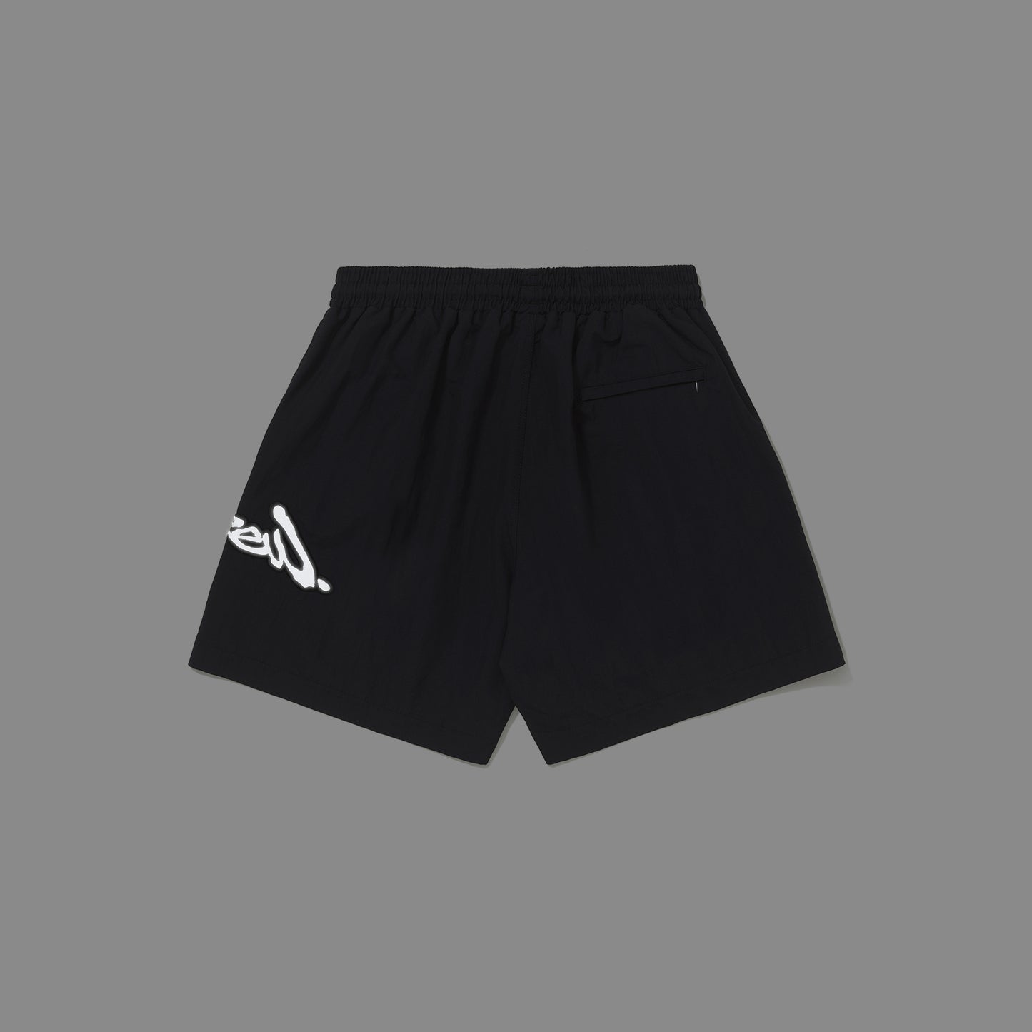 SHORTS BARRA CREW ASSINATURA LOGO REFLETIVO PRETO