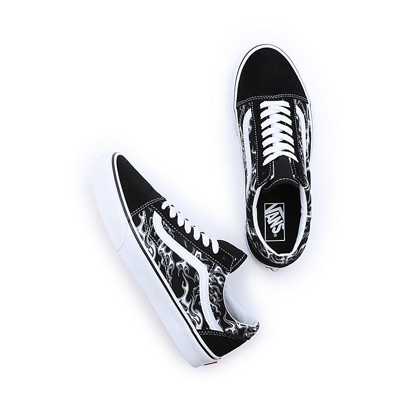 TÊNIS VANS OLD SKOOL FLAME SKULL BLK/WHT