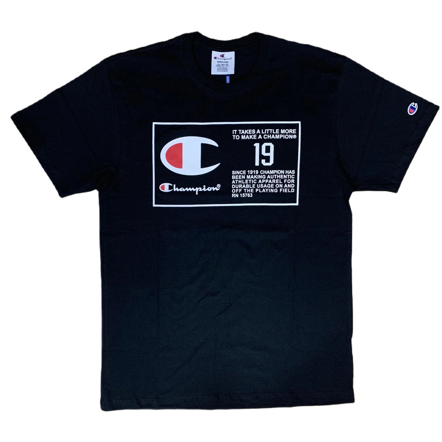 CAMISETA CHAMPION 19 LABEL ATHLETIC BLACK