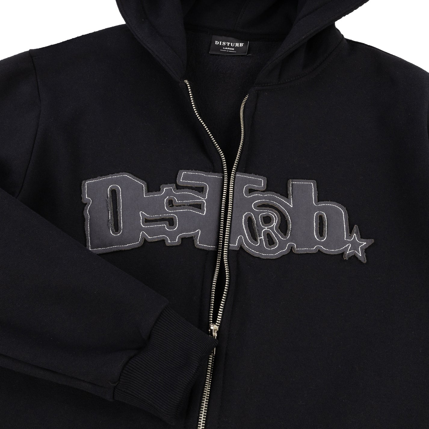 MOLETOM DISTURB ZIP BLACK