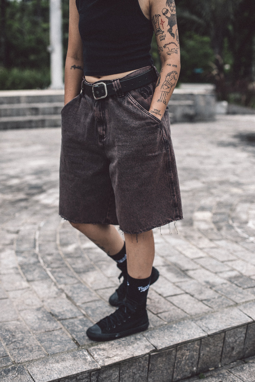 BERMUDA TUPODE OG BAGGY STONE MARROM