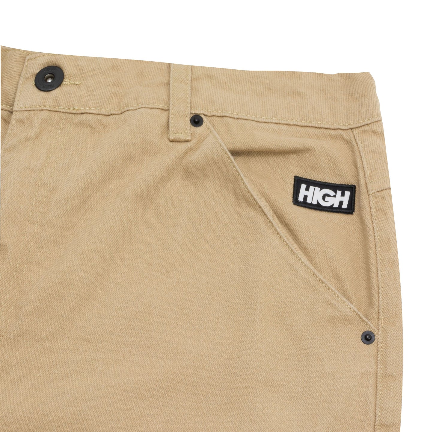 CALÇA HIGH DOUBLE KNEE 5 POCKET CARAMEL