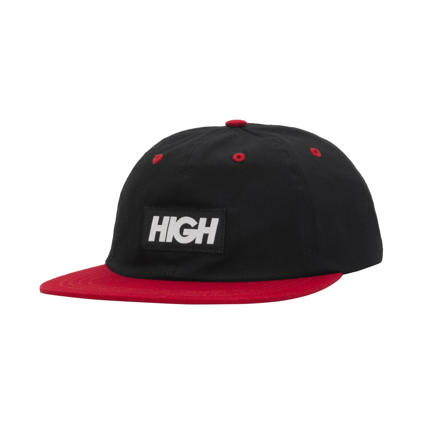 BONÉ HIGH 6 PANEL LOGO BLACK RED