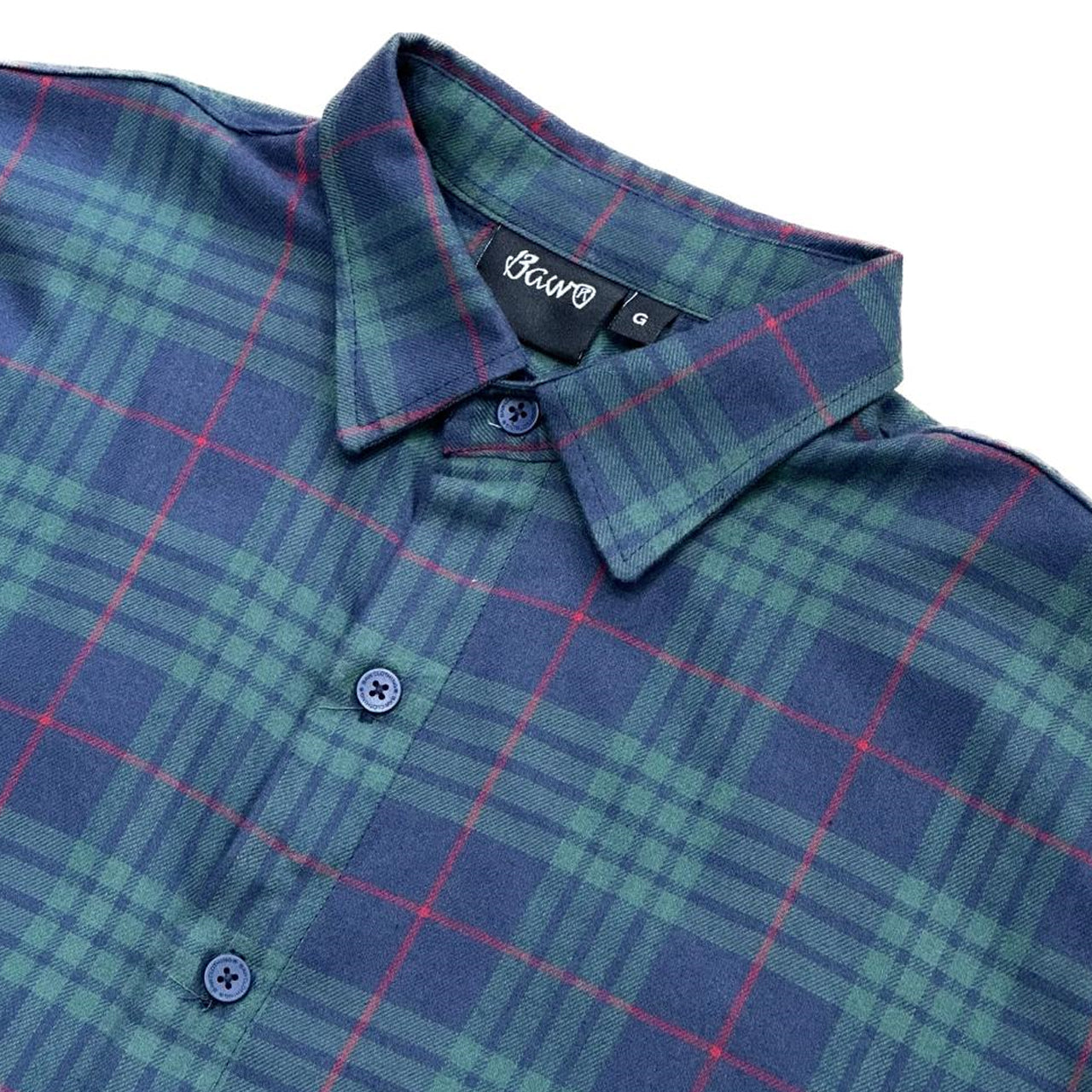 CAMISA BAW MANGA LONGA OVERSHIRT PLAID MARINHO