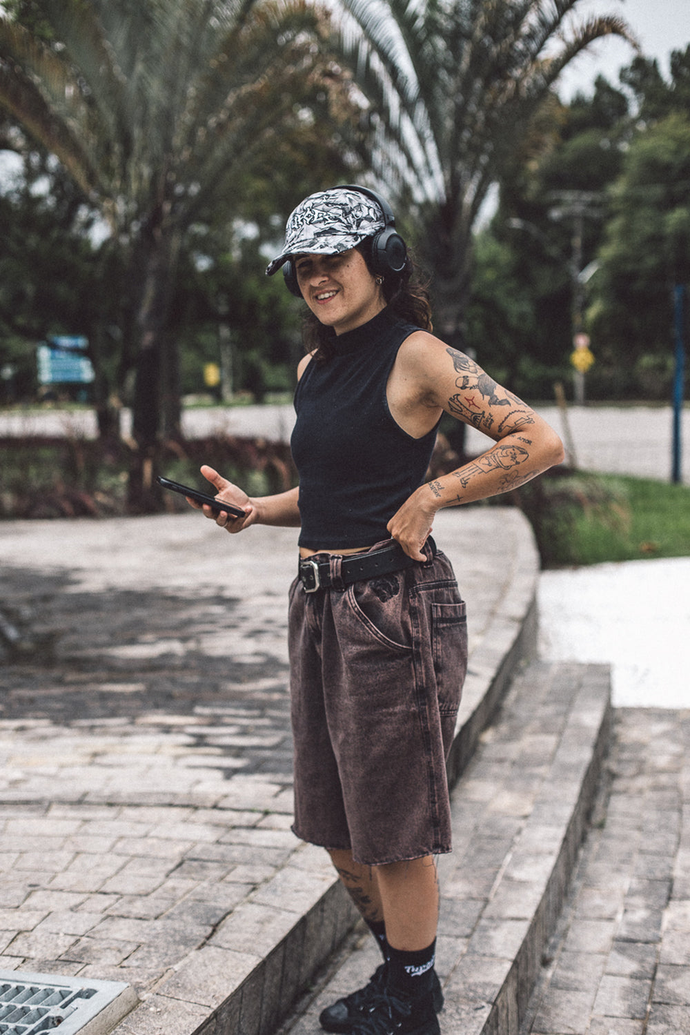 BERMUDA TUPODE OG BAGGY STONE MARROM