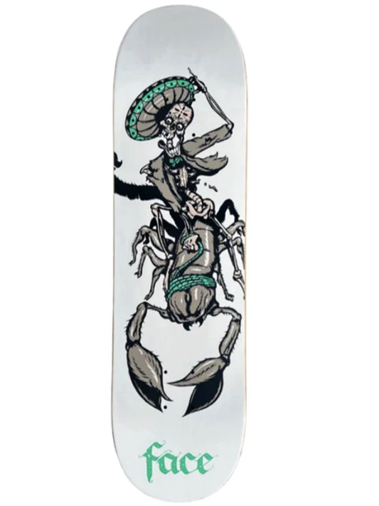 SHAPE FACE SKATE DIA DE LOS MUERTOS ESCORPIÓN BLANCO 8.1"