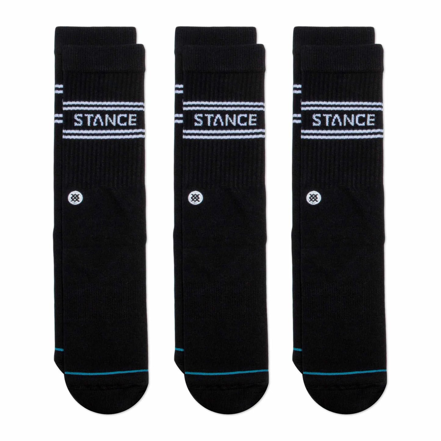 KIT DE MEIAS STANCE BASIC 3 PACK CREW PRETA