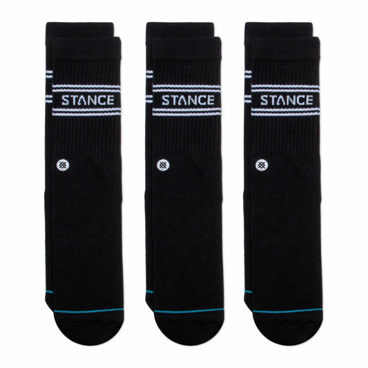 KIT DE MEIAS STANCE BASIC 3 PACK CREW PRETA