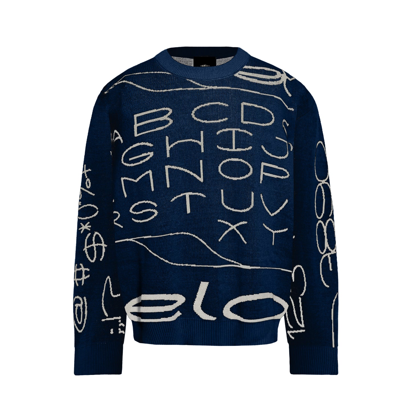 SWEATER ELO EM COMUM TRICOT FAMILY FONT AZUL