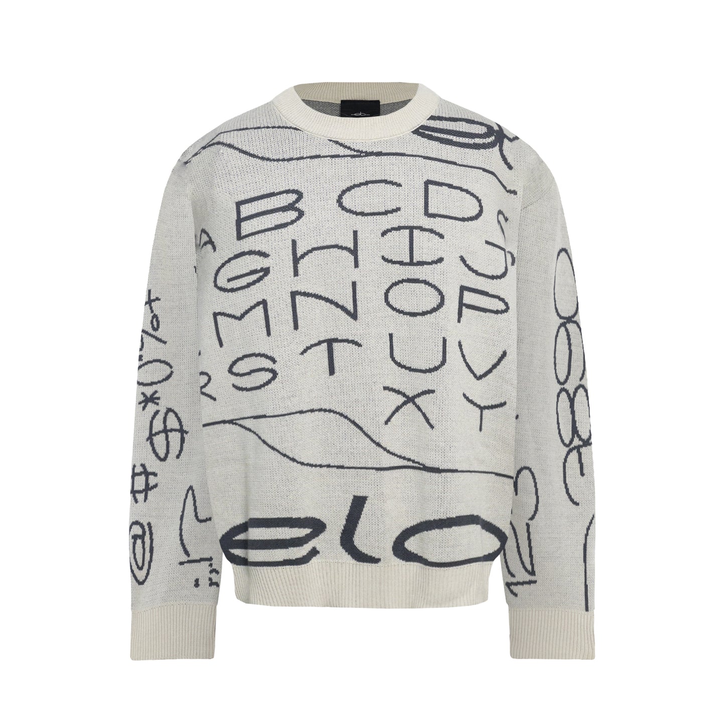 SWEATER ELO EM COMUM TRICOT FAMILY FONT BEGE