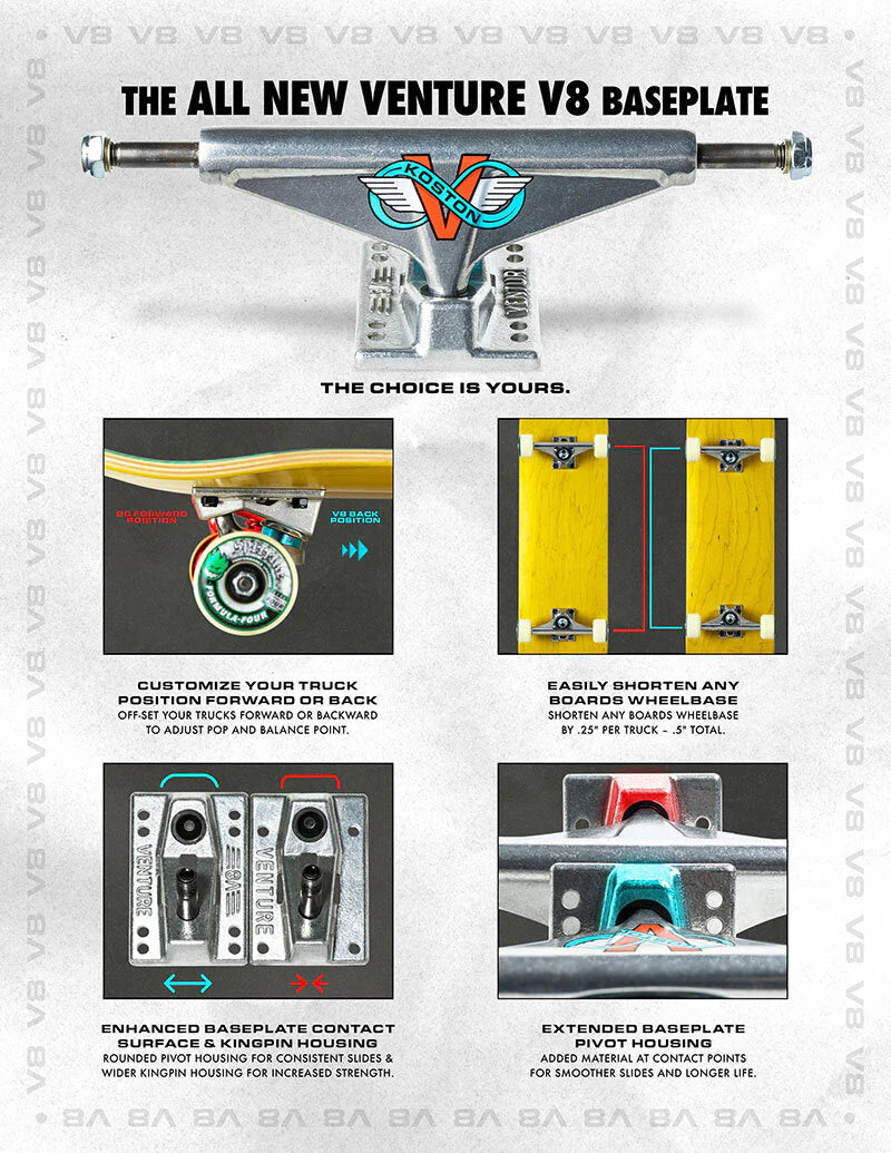 TRUCK VENTURE V8 KOSTON POLISHED HI 5.25 139MM