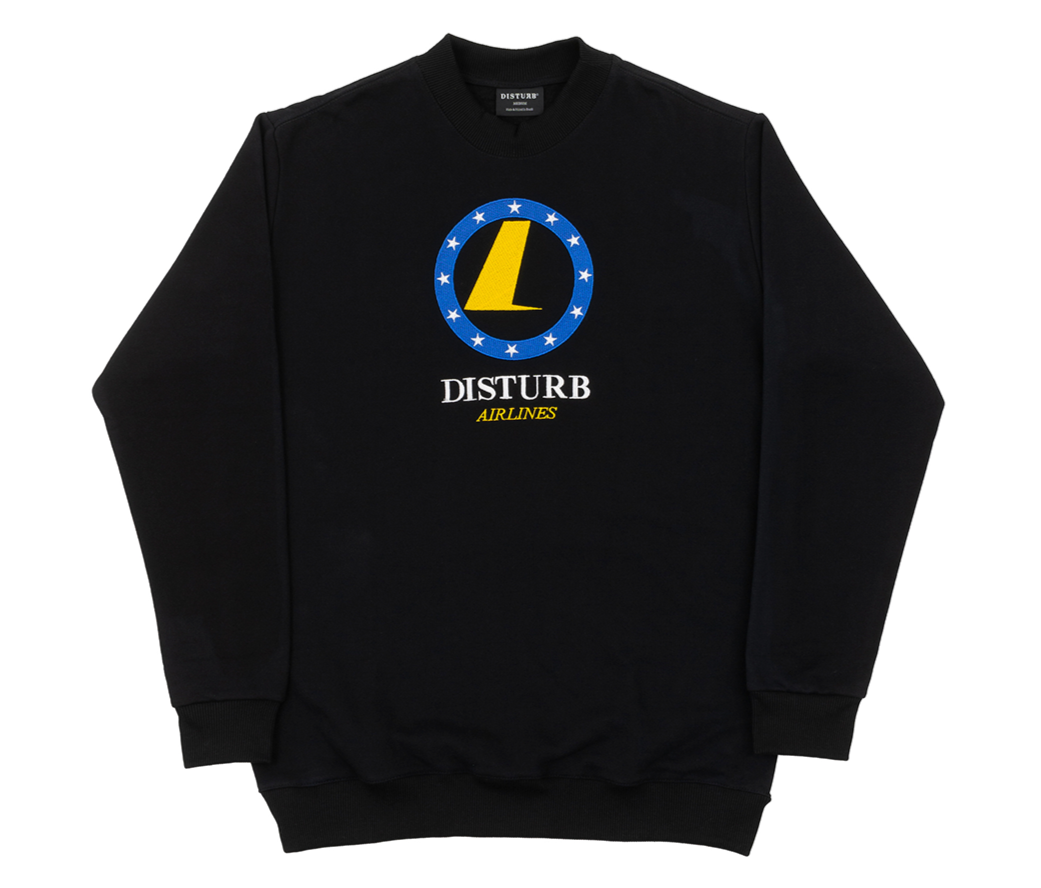 MOLETOM DISTURB CREWNECK AIR FORCE BLACK Retta Skateshop