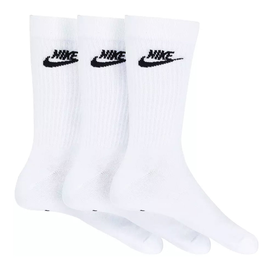 MEIA NIKE CREW ESSENTIAL WHITE 3 PARES