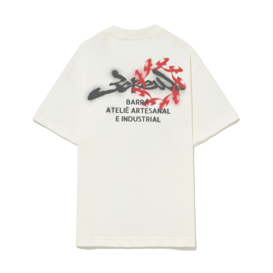 CAMISETA BARRA CREW ATELIE ESTENCIL OFF WHITE