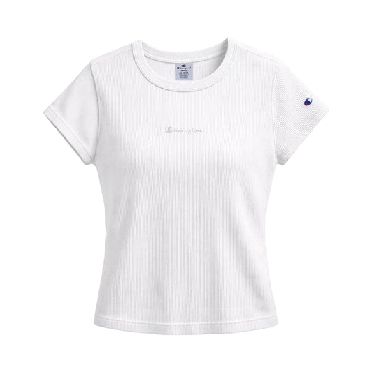 BABY TEE CHAMPION MINI SCRIPT LOGO EMB OFF WHITE - foto 1