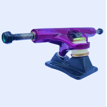 TRUCK STRONGER ROXO/PRETO LOGO ARAME 139MM