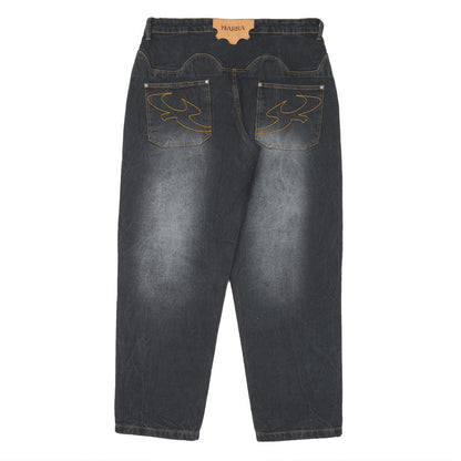 CALÇA BARRA CREW JEANS MARMORIZADA PRETA